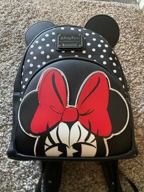 Loungefly x Disney Minnie Mouse Black, White & Red Mini Backpack